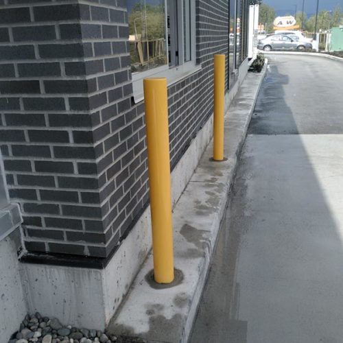 architectural embedded in conrete bollards